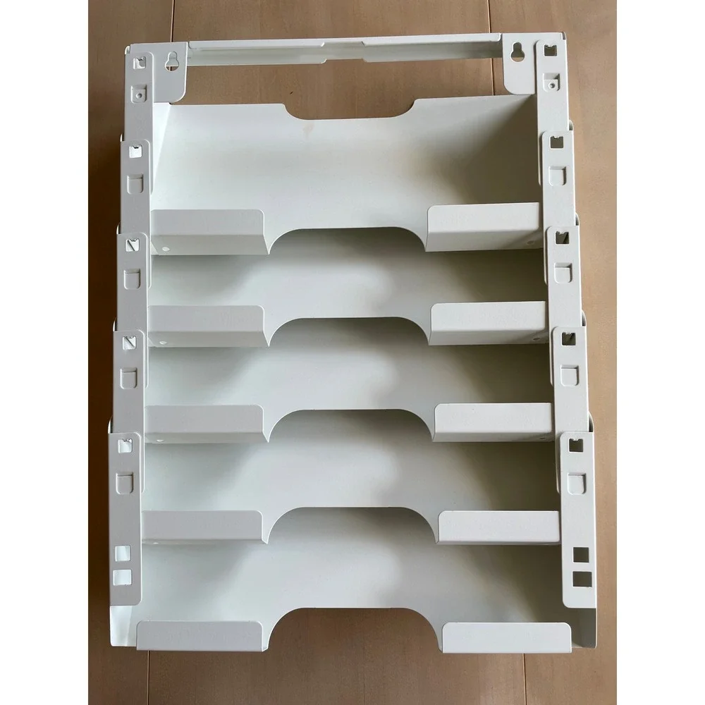 IKEA KVISSLE White Metal Wall Magazine Rack 5 Shelf Letter File Organizer